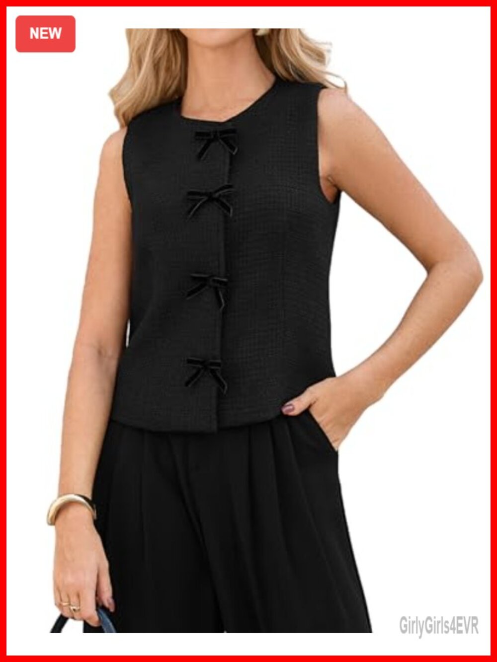 Cropped Tweed Vest Top Sleeveless Blazer Waistcoat Dressy Business Casual Work